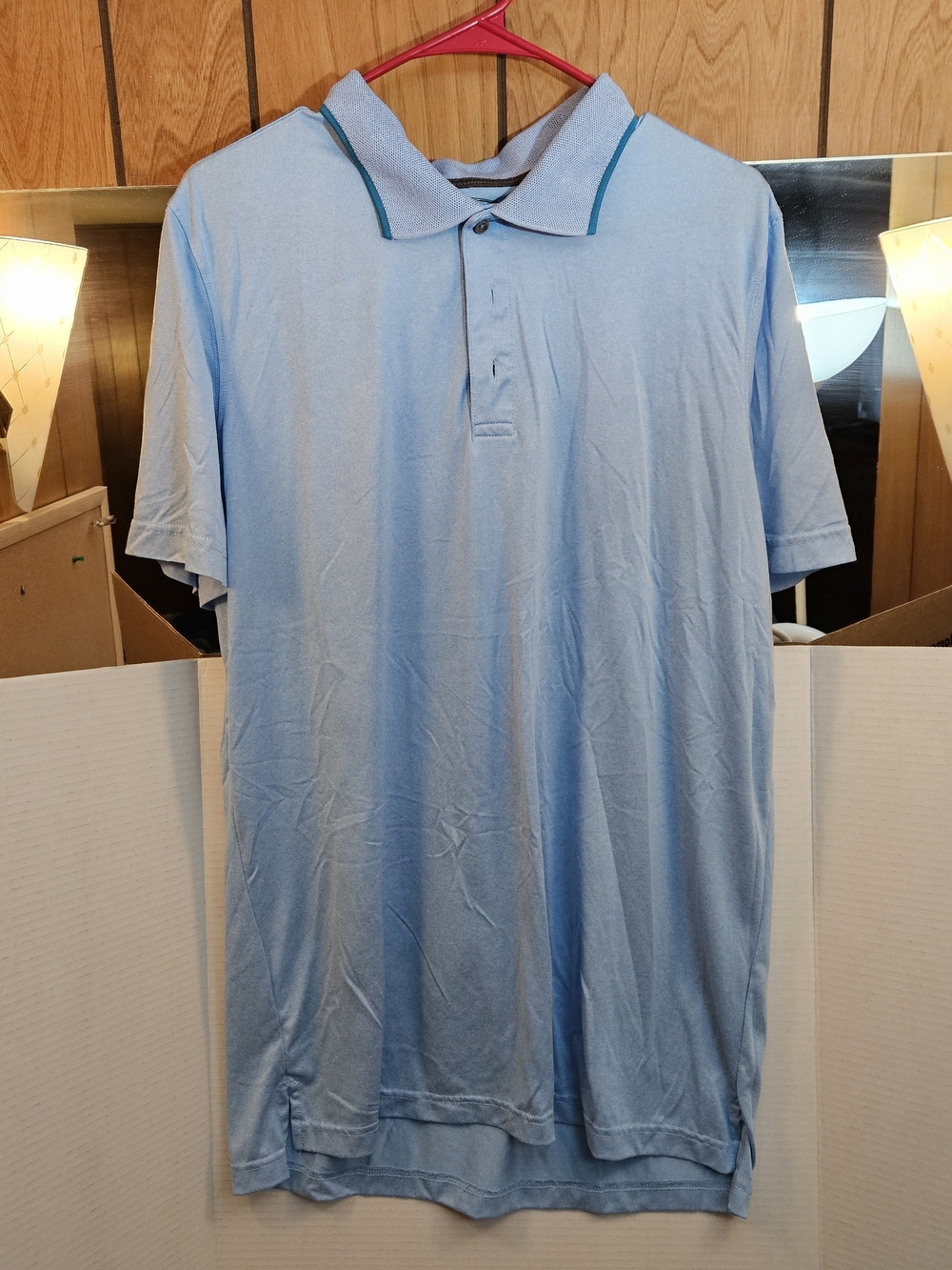 The Foundry Supply Co. Light Blue Polo with Teal Trim